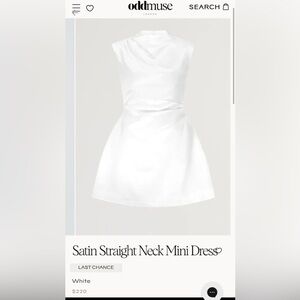 Odd Muse Satin Straight Neck Mini Dress